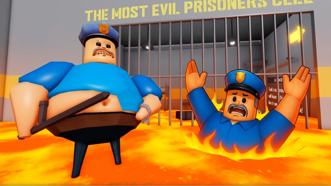 Escaping from a  BARRY'S PRISON RUN! LAVA MODE! #roblox