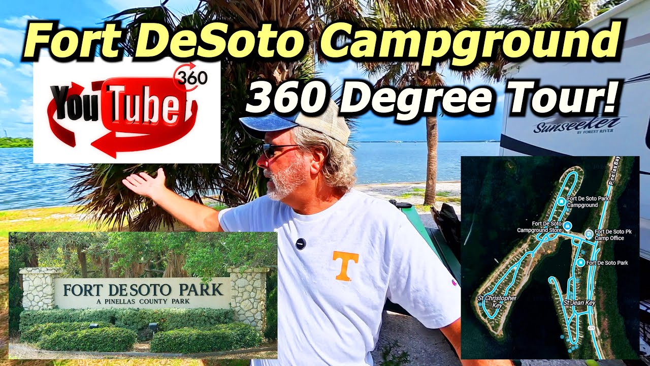 360 DEGREE TOUR of Fort DeSoto Park Campground in St. Petersburg FL! Use the HIGHEST QUALITY Setting