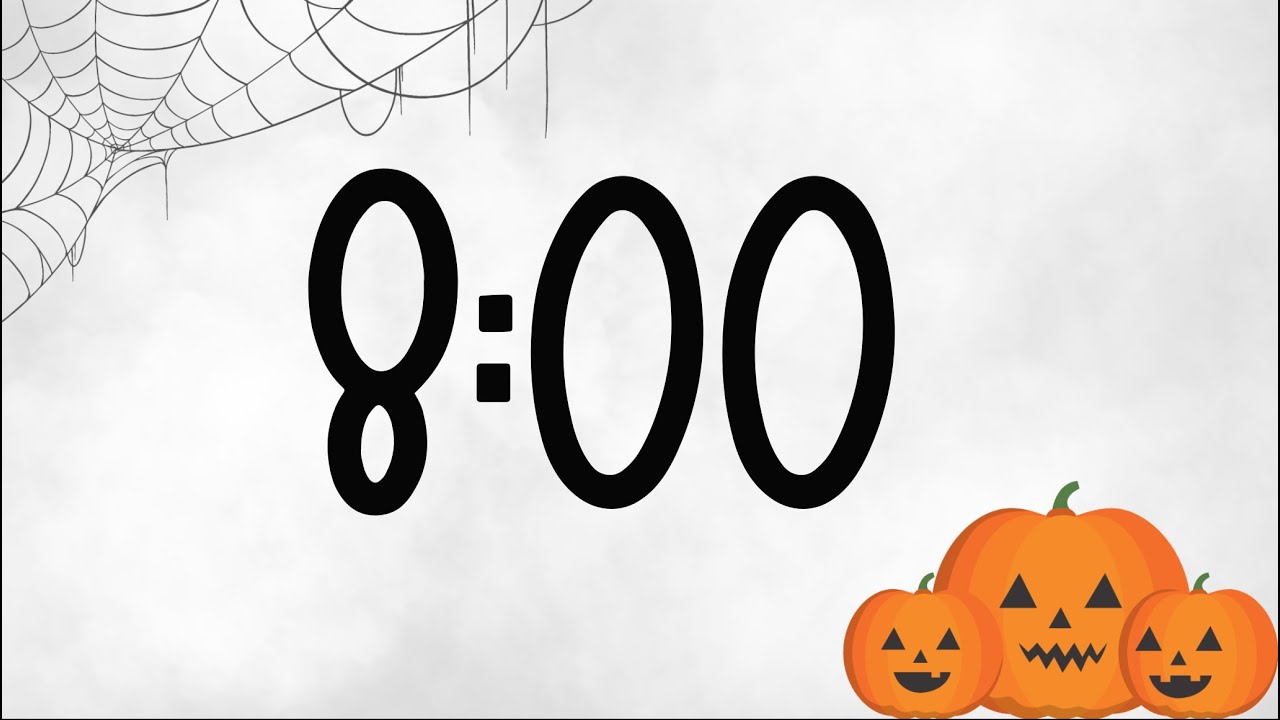 8 Minute Cute Halloween Pumpkin Timer (Spooky Synth Tones at End)