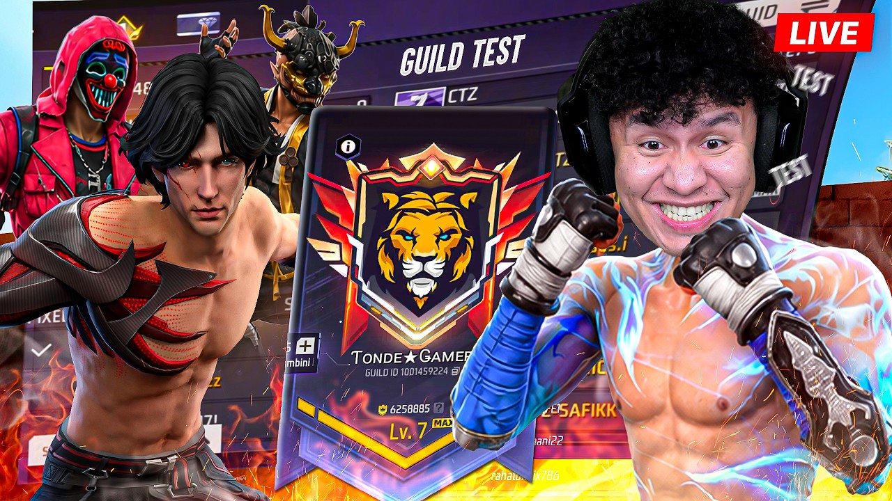 Tonde Gamer's Full Screen Live Guild Test 🤗 #freefire #live #tondegamer