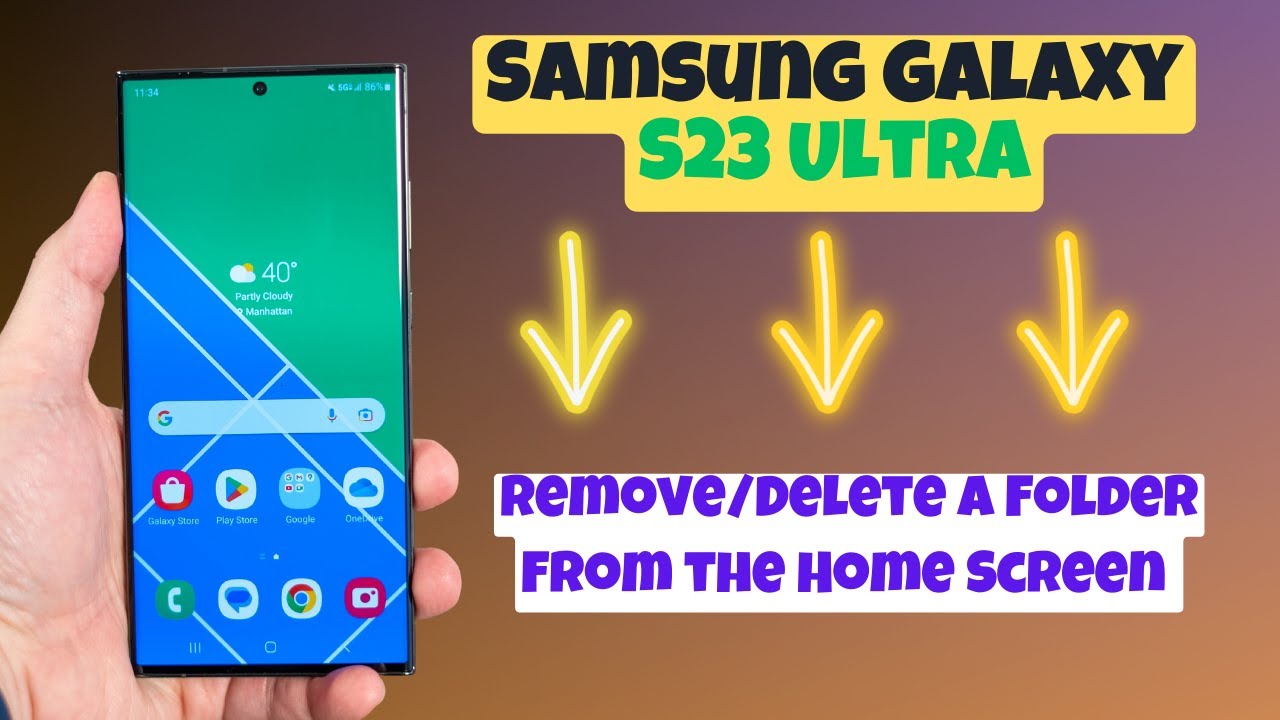 How to Remove/Delete a Folder From the Home Screen Samsung Galaxy S23 Ultra