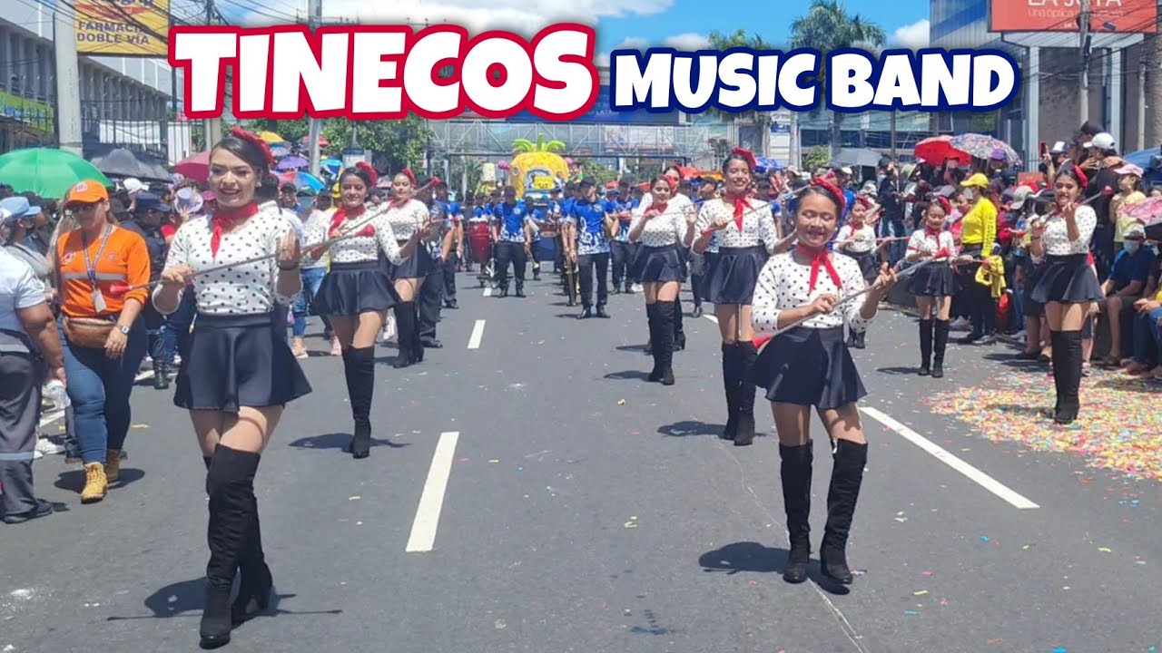 TINECOS MUSIC BAND en desfile del correo San Salvador 2022