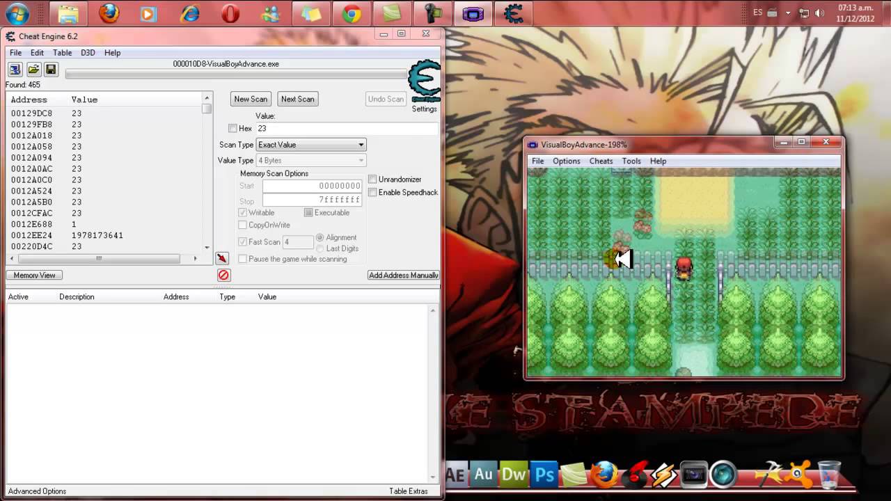 Como usar el cheat engine cualquier version en pokemon rojo fuego (en español)