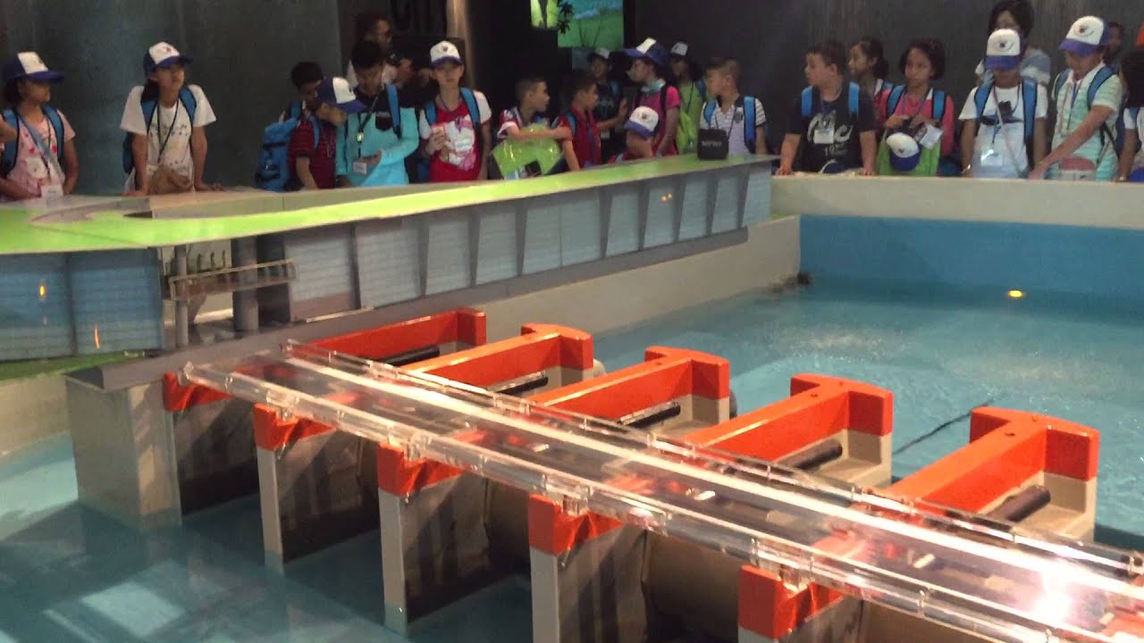 Demonstration of Singapore's Flood Gate in their Marina Barrage Facility