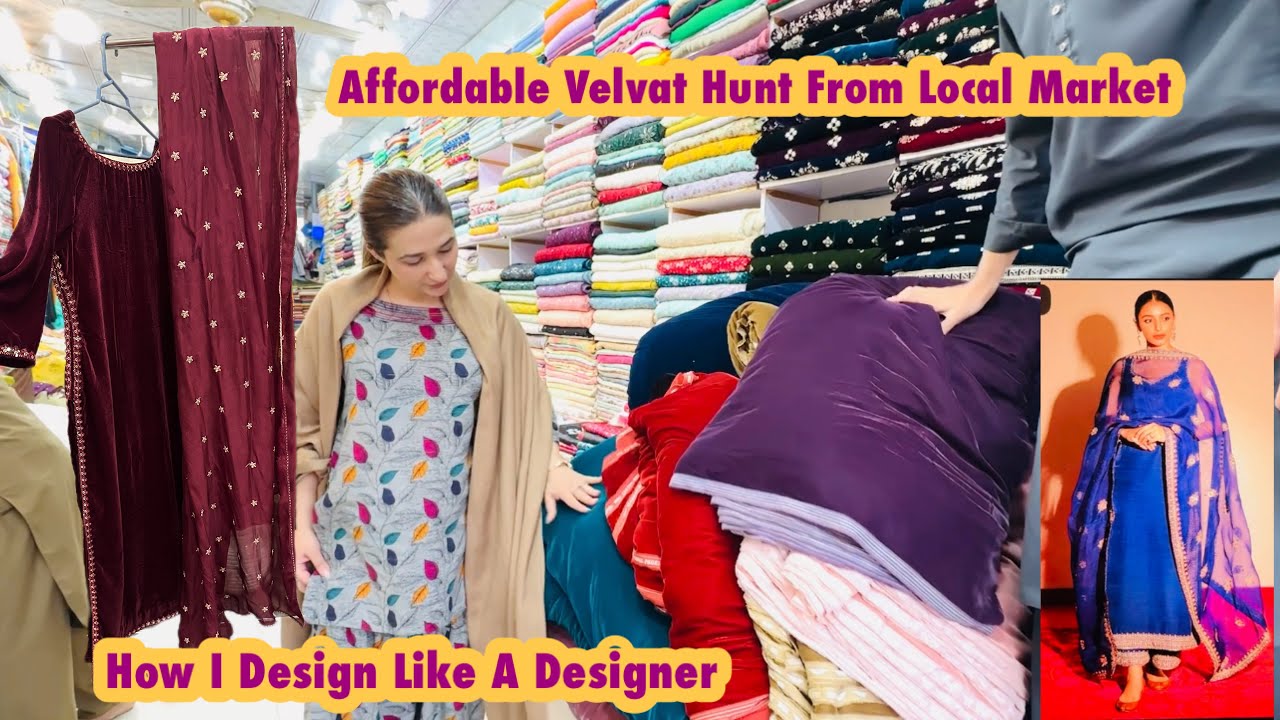 How I designed Local Market Winter Fabric Like a Designer~Ideas for wedding~Affordable velvat hunt