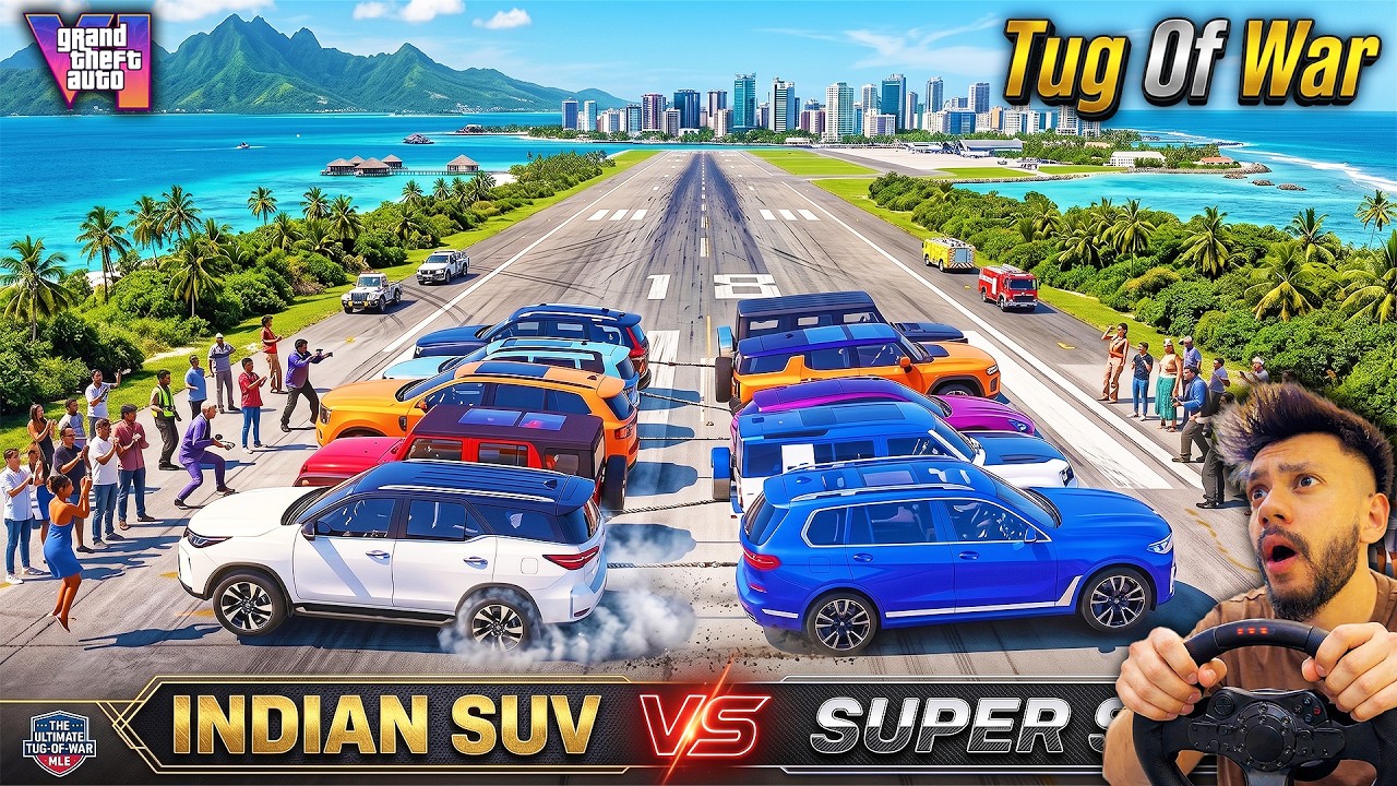 GTA 5 INDIAN SUV🔥VS SUPER SUV🚀TUG OF WAR CHALLENGE |GTA 5 ABHISHEKKZ GAMING