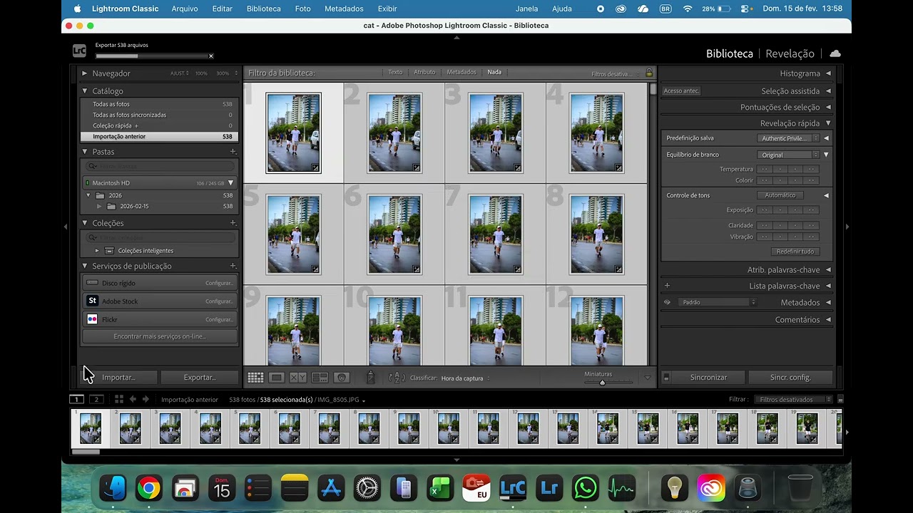 Processo de Importação Lightroom