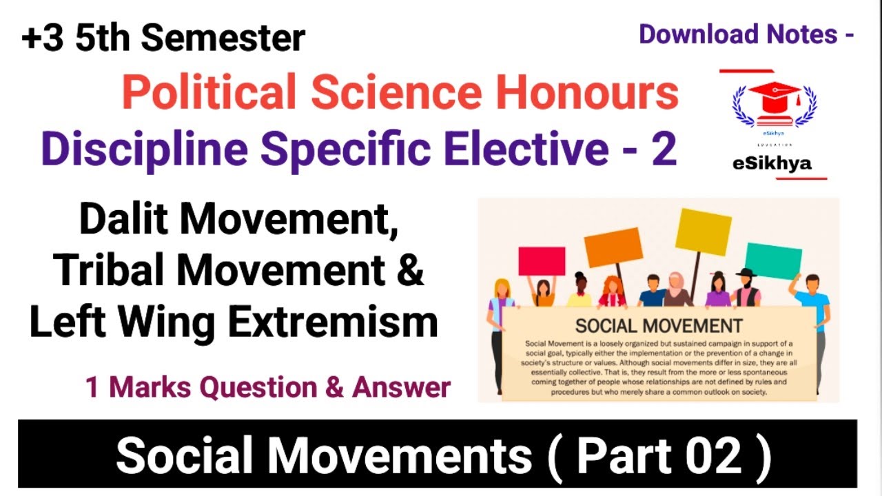 +3 5th Semester | Pol.Sci. Honours | DSE 2 | Dalit Movement, Tribal Movement & Left Wing Extremism