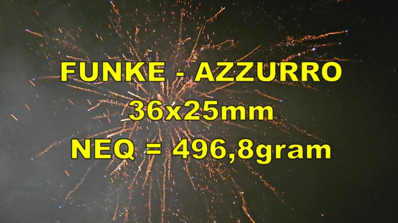 Testar Fyrverkeri Azzurro från Argento (FUNKE) 36x25mm // Demo battery cake #fireworks #pyro #short