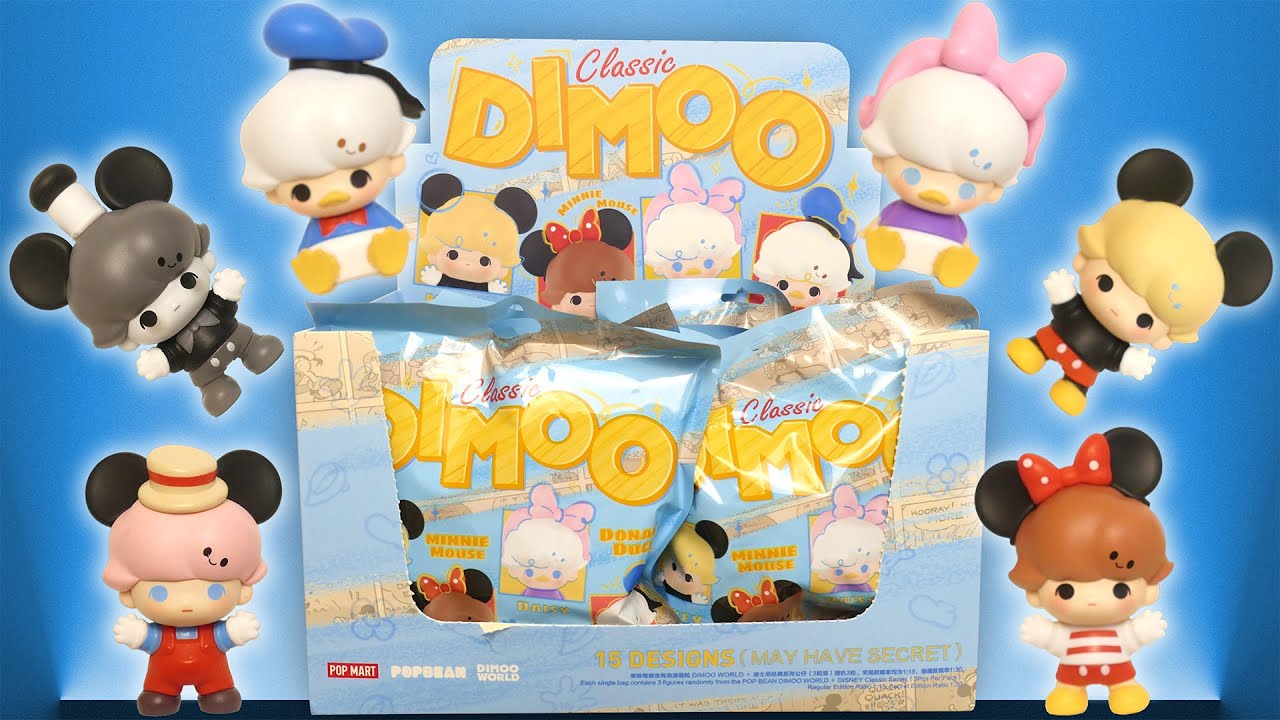 POP BEAN DIMOO WORLD &times; DISNEY FULL SET UNBOXING