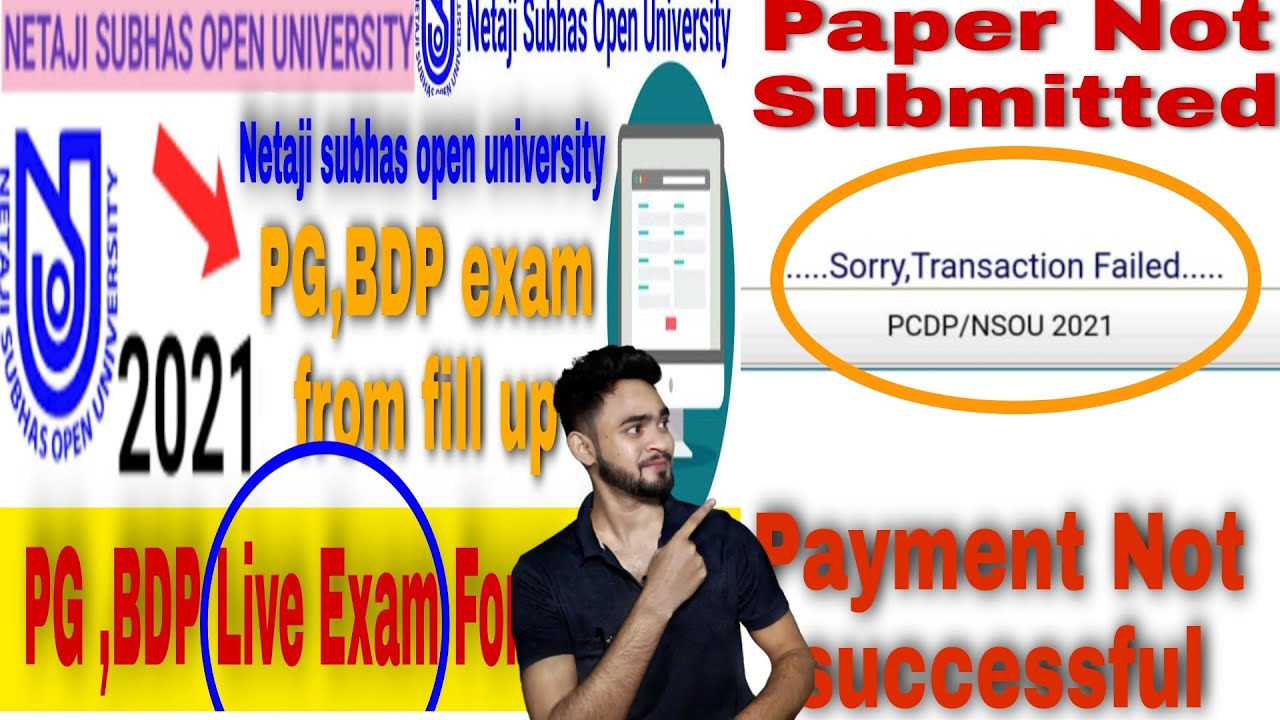 Payment Not successful || NSOU PG Exam Form Fill Up 2021 || Sorry Transaction Failed #nsou