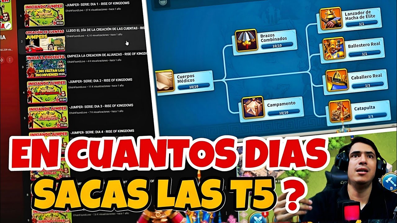 EN CUANTOS DIAS SE SACAN LA T5? - RISE OF KINGDOMS