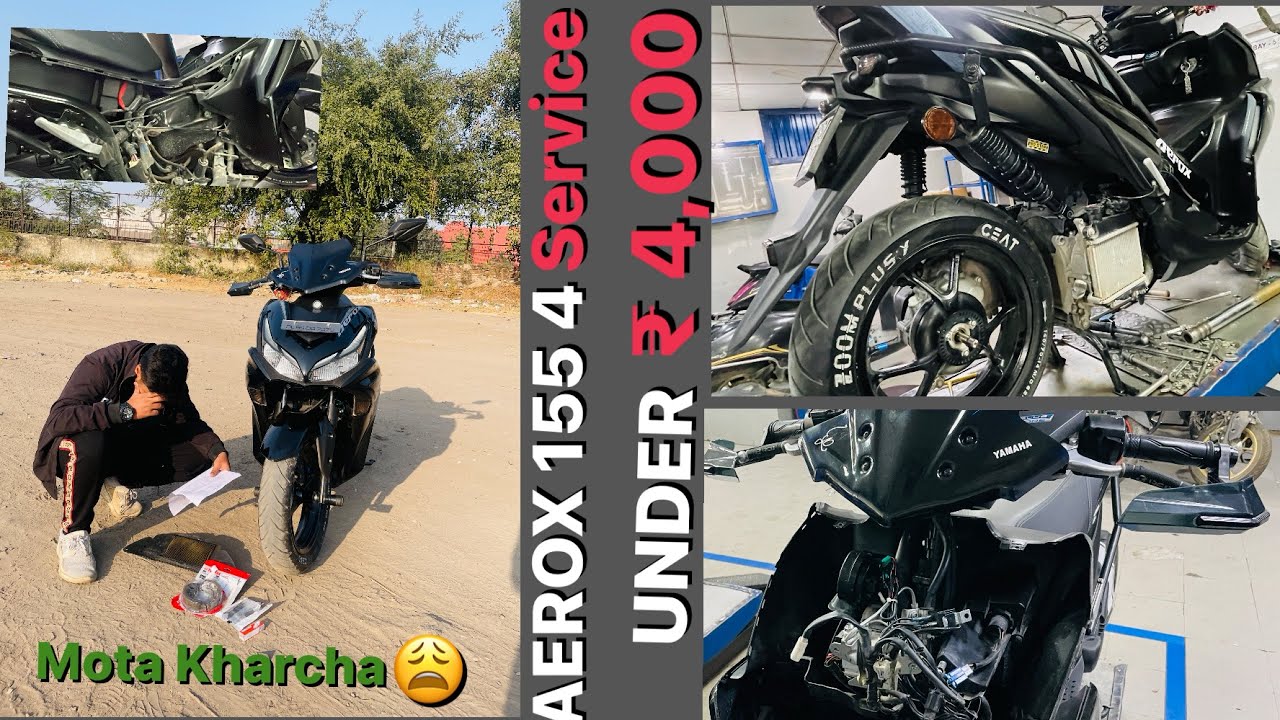 Yamaha Aerox 155 (10000KM) Service 4th service first time on youtube|All detailing with Cost (Part2)