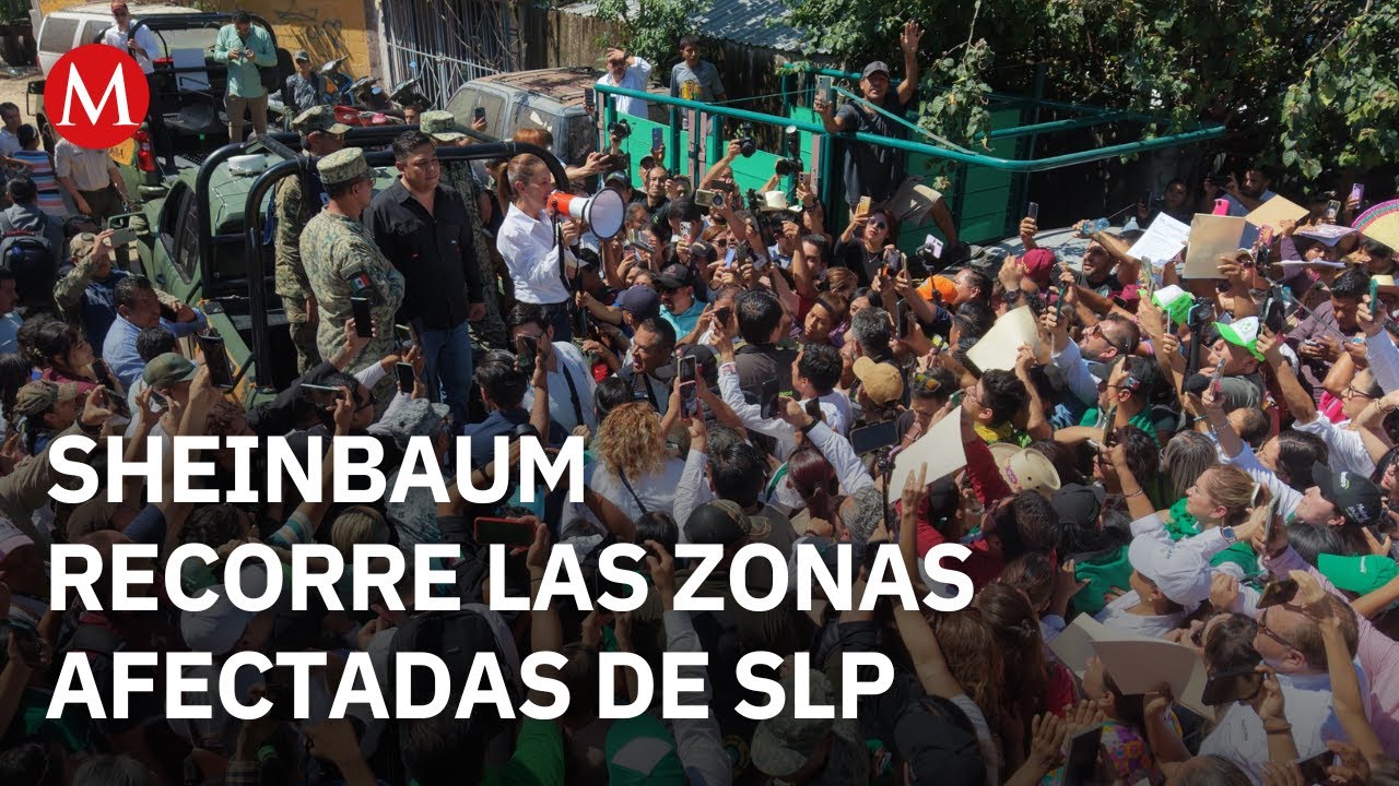 Sheinbaum llega a San Luis Potosí para recorrer las zonas afectadas por la lluvia