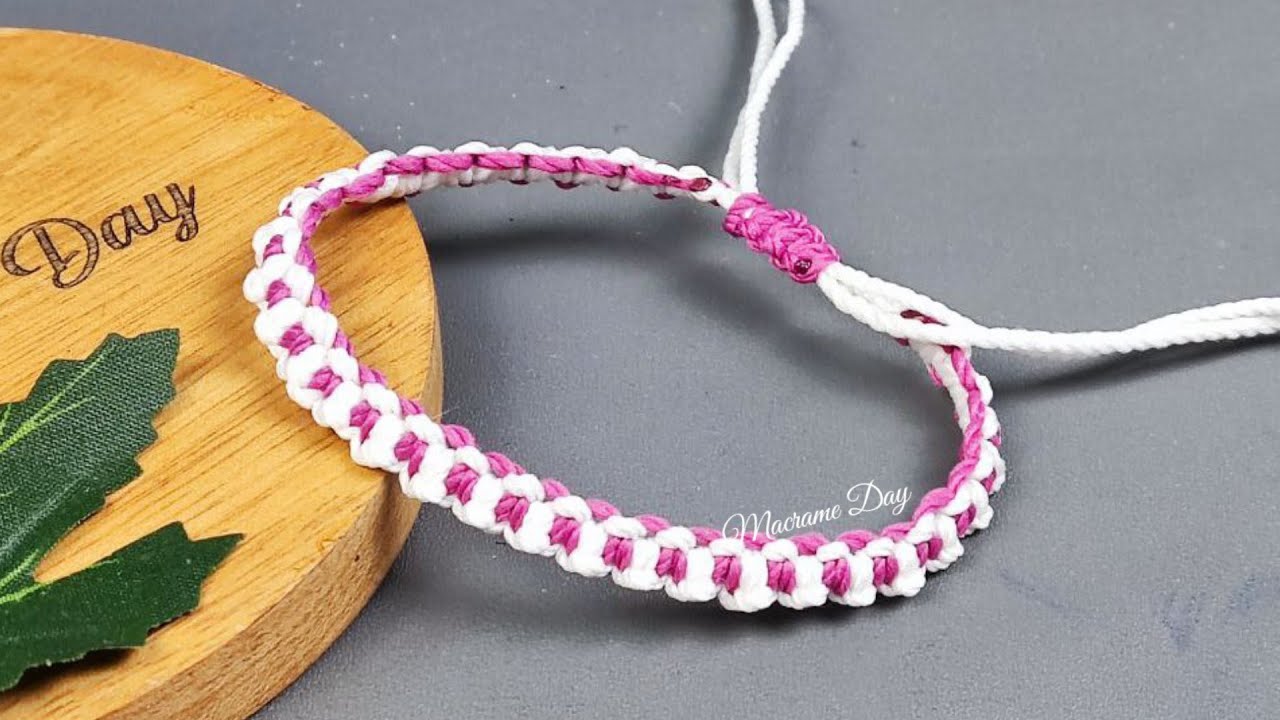How to Make Bracelet with Square Knot Variation | Simple Macrame Bracelet Tutorial