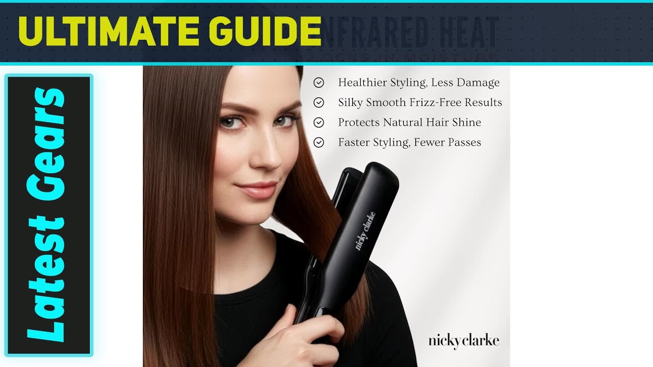 Nicky Clarke Infrared PRO Straightener Best Titanium Hair Iron for All Hair Types