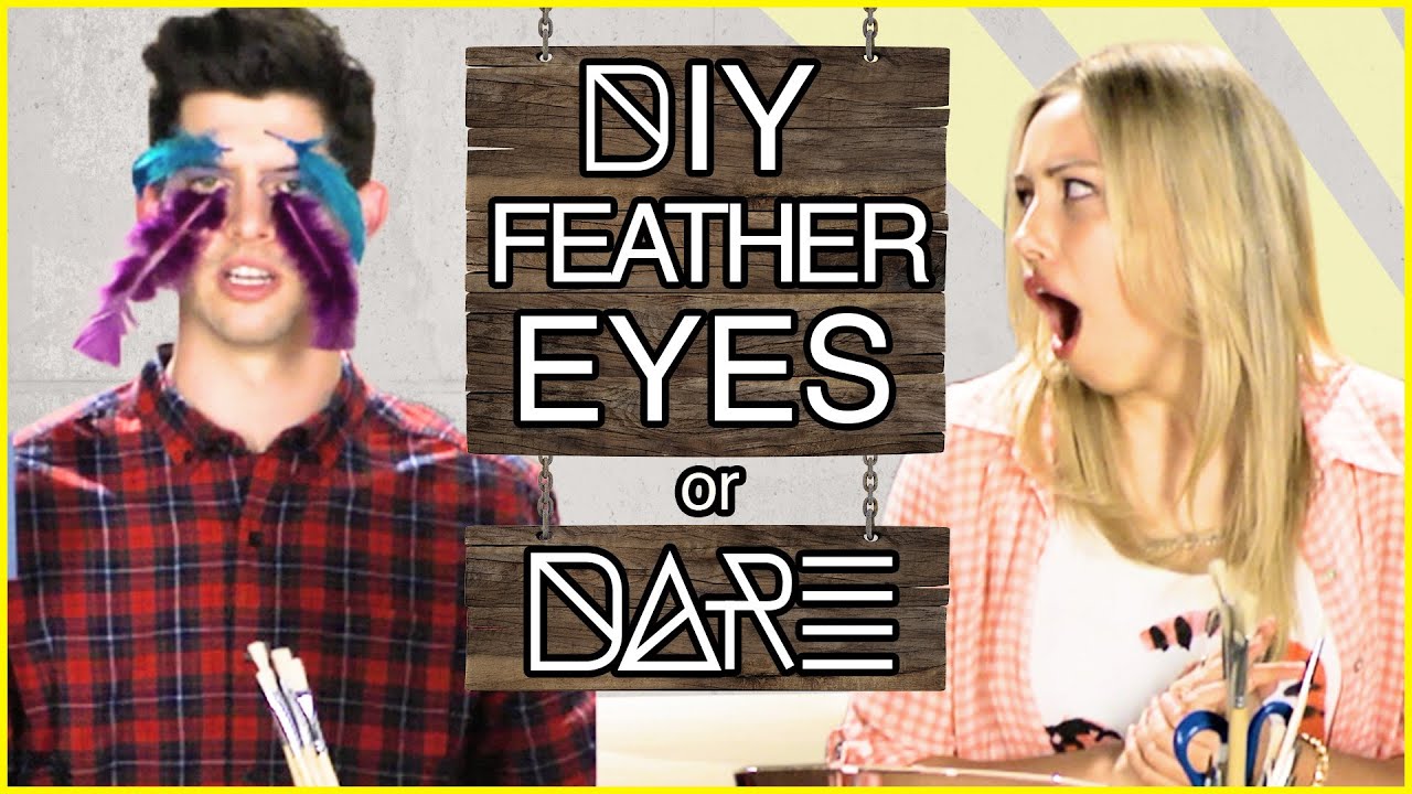 DIY Feather Eyes?! | DI-Dare w/ Gracie Dzienny & Hunter March