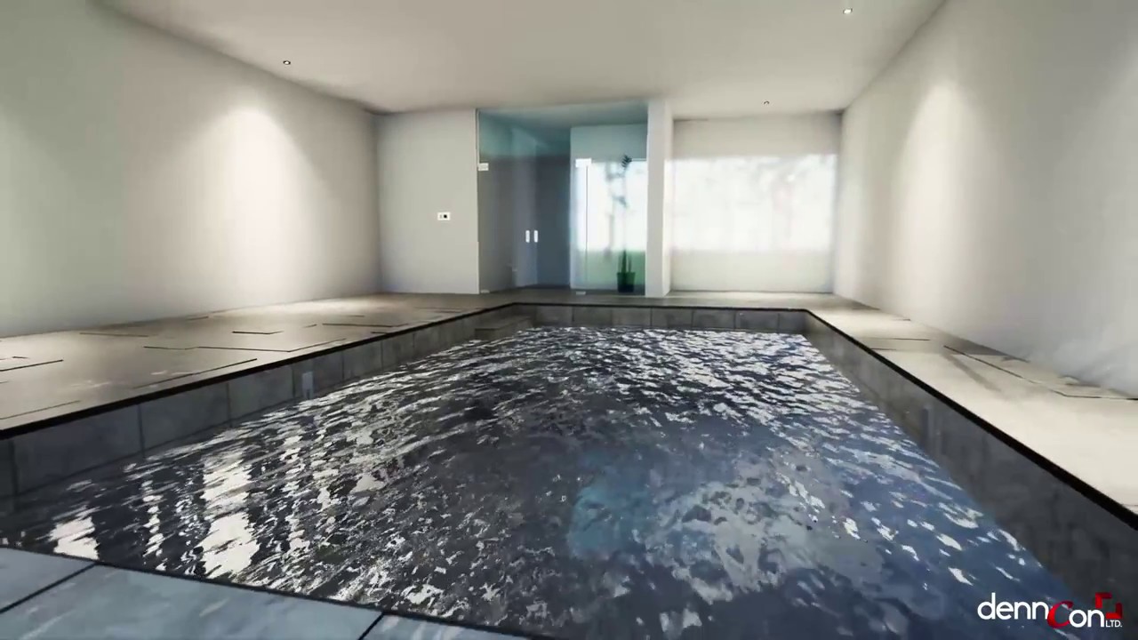 Movable floor in swimming pool - virtual animation