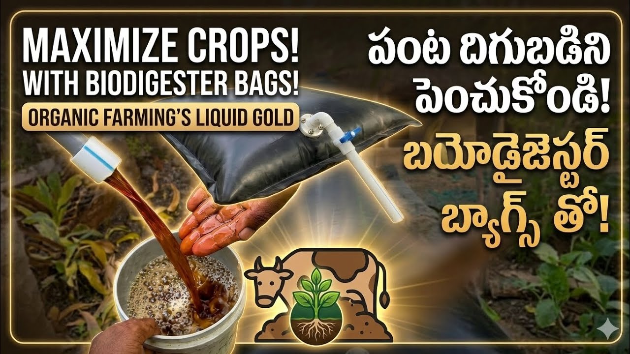 వ్యర్థాల నుండి సేంద్రియ ద్రవ ఎరువు! బయోడైజెస్టర్ బ్యాగ్స్! Biodigester Bags for Organic Farming🌿
