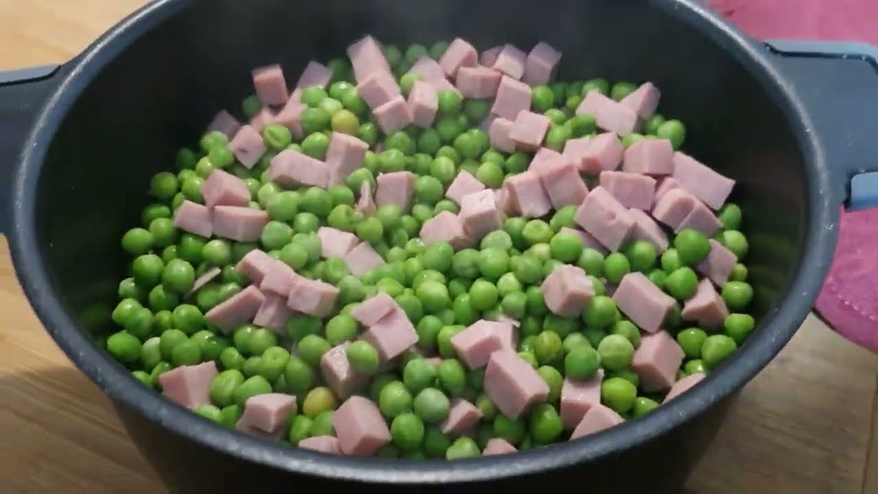 Piselli Fini con prosciutto cotto cotti in Microonde con pentola Craftina (ernestina)