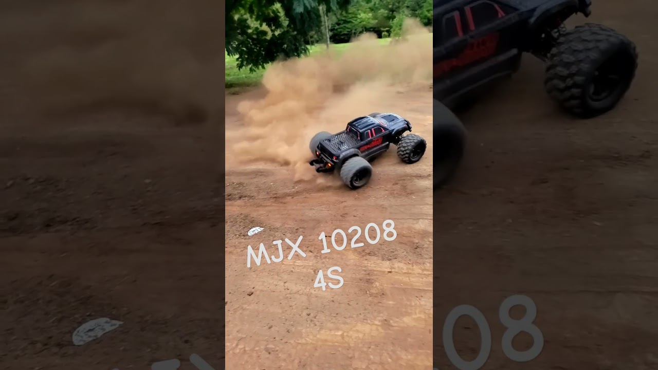 Automodelo MJX 10208 moendo na terra com a for&ccedil;a 4S! #rccar #offroad