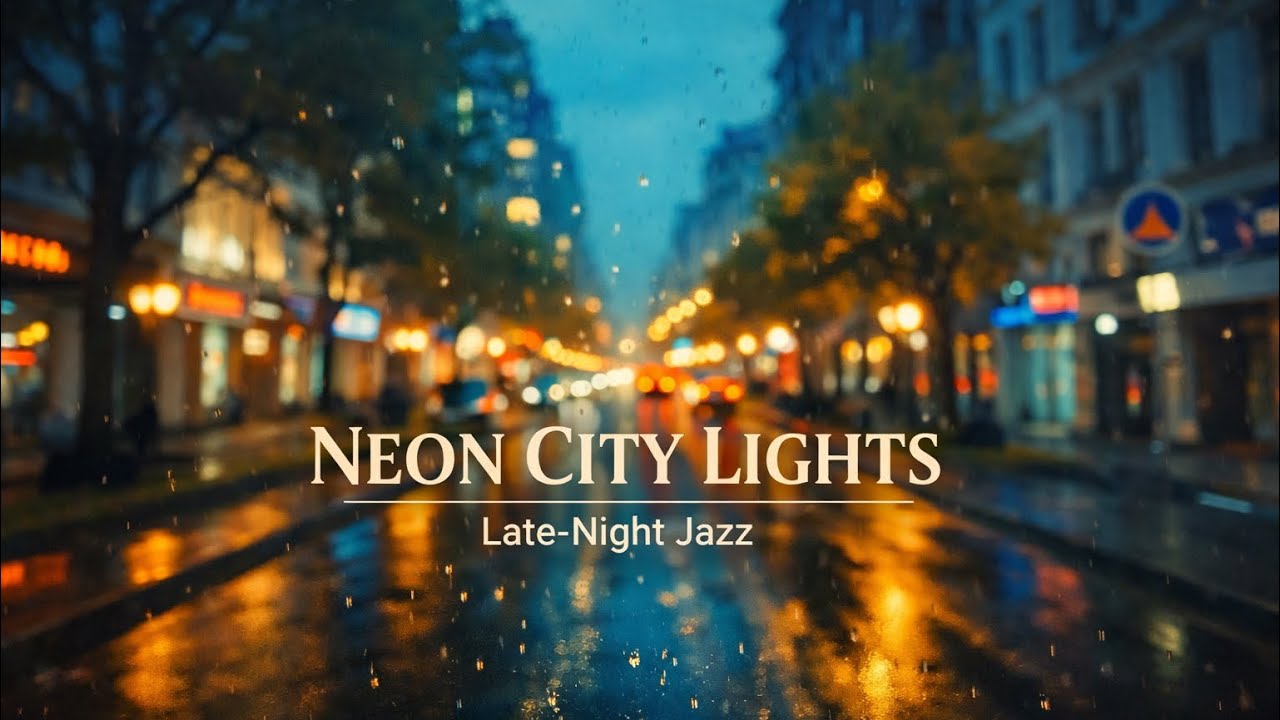 Relaxing Jazz for Sleep & Focus | Neon City Lights 🌧️