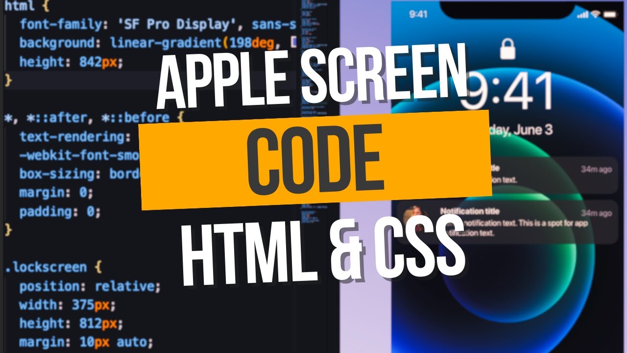 Code -  CSS + HTML Iphone Lockscreen - No Talking #code #html #css