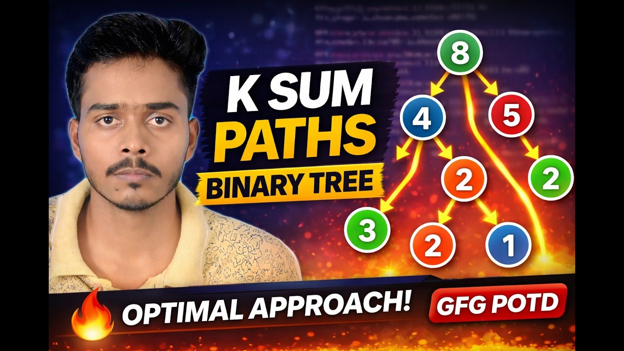 K Sum Paths in Binary Tree | GFG POTD Solution | Prefix Sum + DFS Explained | DSA Interview Problem