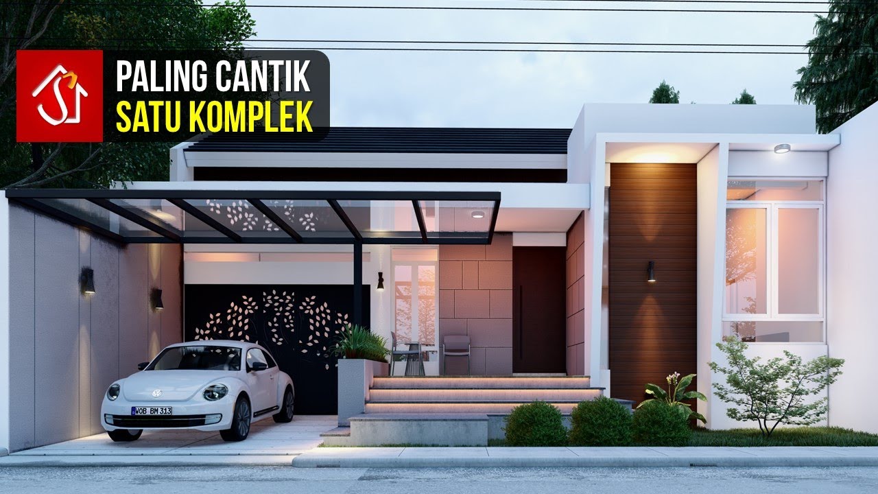 Desain Rumah Tropis Modern Satu Lantai  di Lahan 12 x 22 Meter | Paling Cantik Satu Komplek