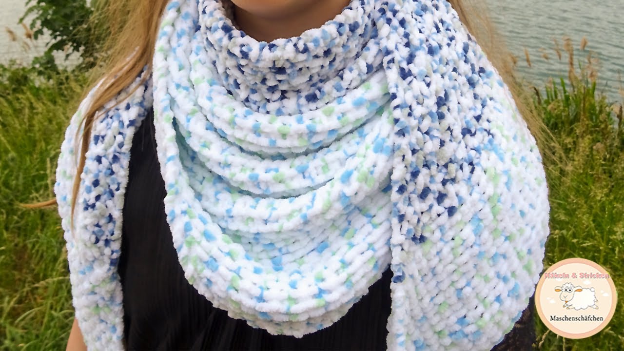 Dreieckstuch Nina stricken / Dreieckstuch stricken / Dreieckstuch einfach stricken für Anfänger