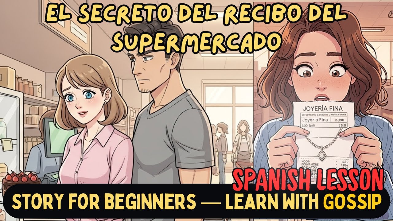 Spanish Stories for beginners | El Secreto del Recibo del Supermercado (Lección 8)