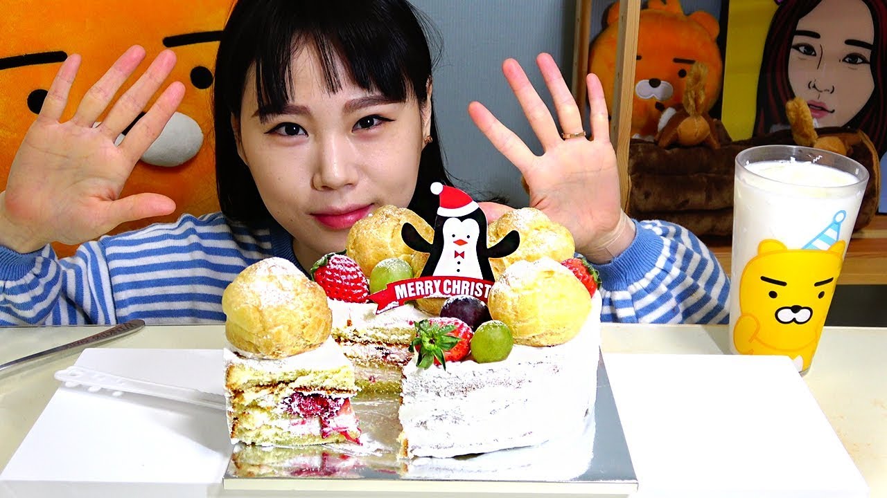 스노우생크림케이크 먹방 Mukbang