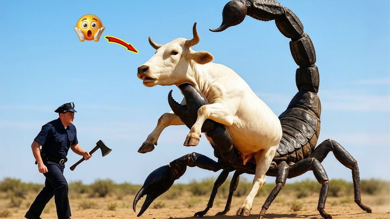 Heroic Team Fights a Rampaging Giant Scorpion to Rescue an Innocent Cow
