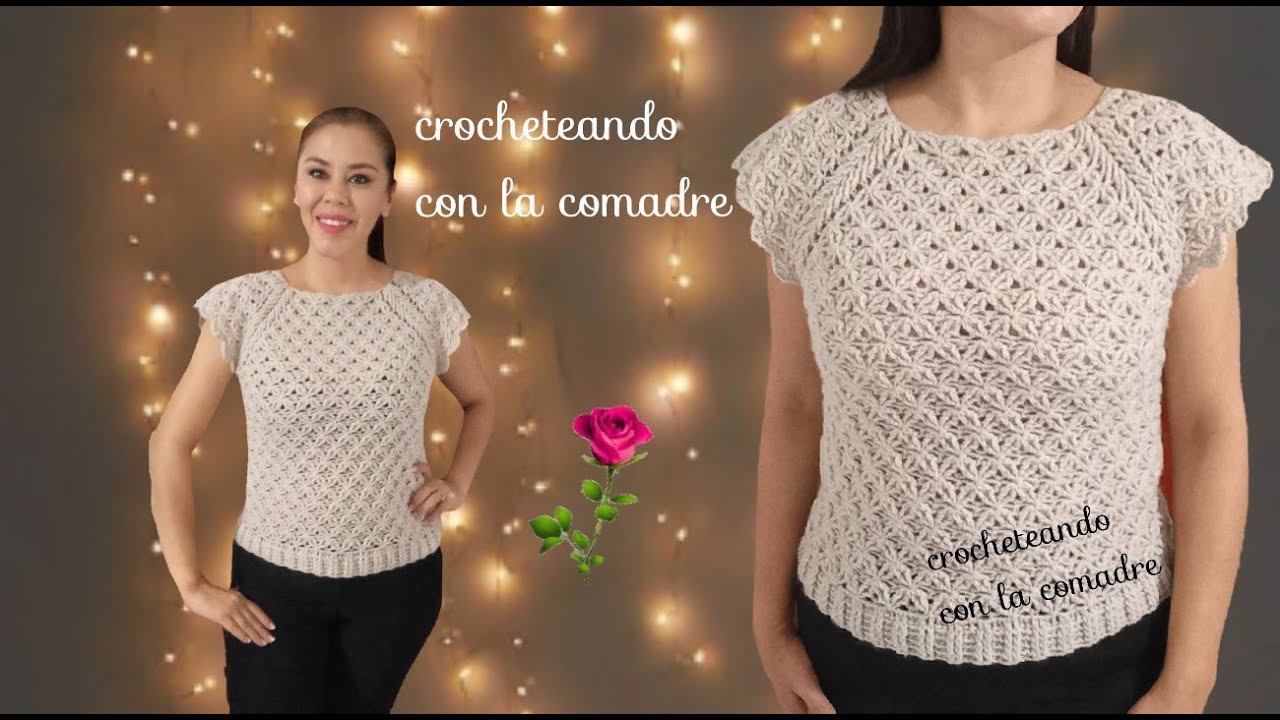 ⭐⭐⭐COMO TEJER SUETER O BLUSA A CROCHET PUNTO ESTRELLAS EN RELIVE