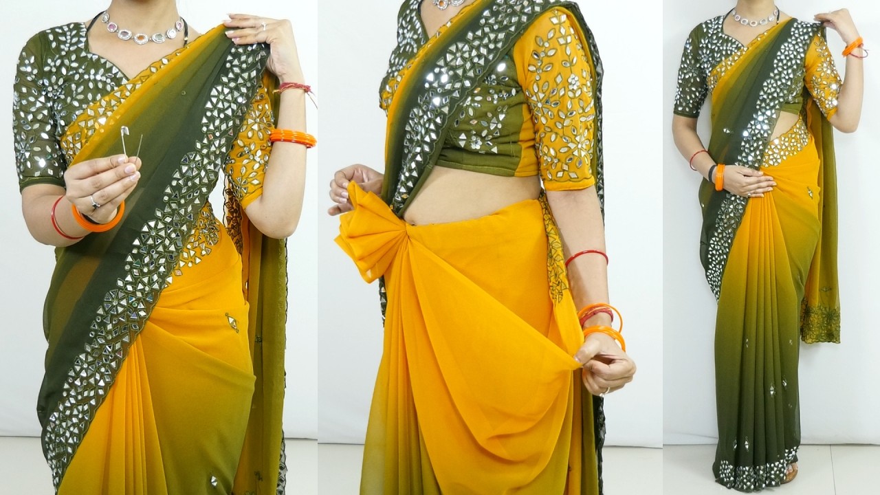 Modern Saree Draping Tutorial for Parties | Different Ways to Style |Look Elegant with Sharp Pleats
