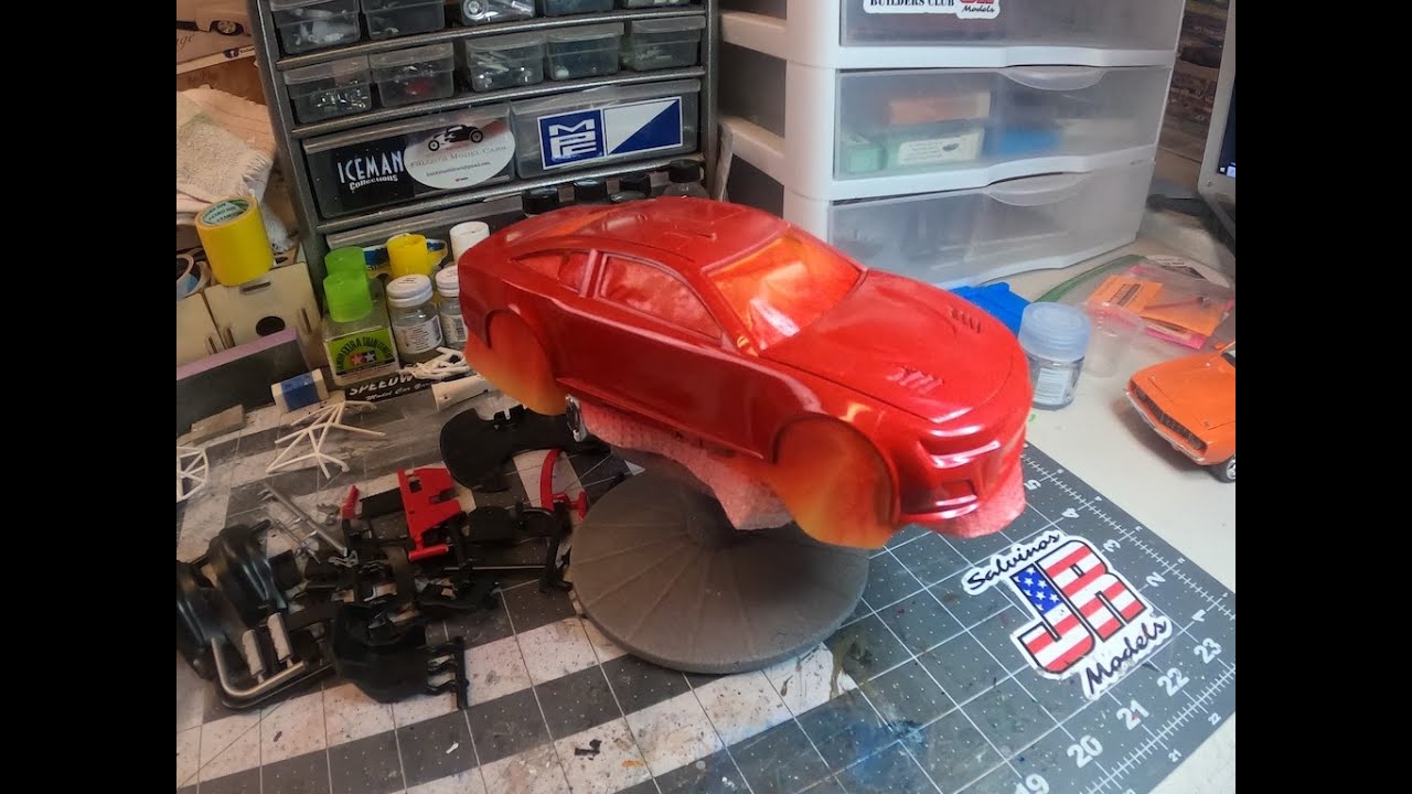 #Model Cars and Coffee - Salvinos JR #5 Kyle Larson Camaro in the paint booth!