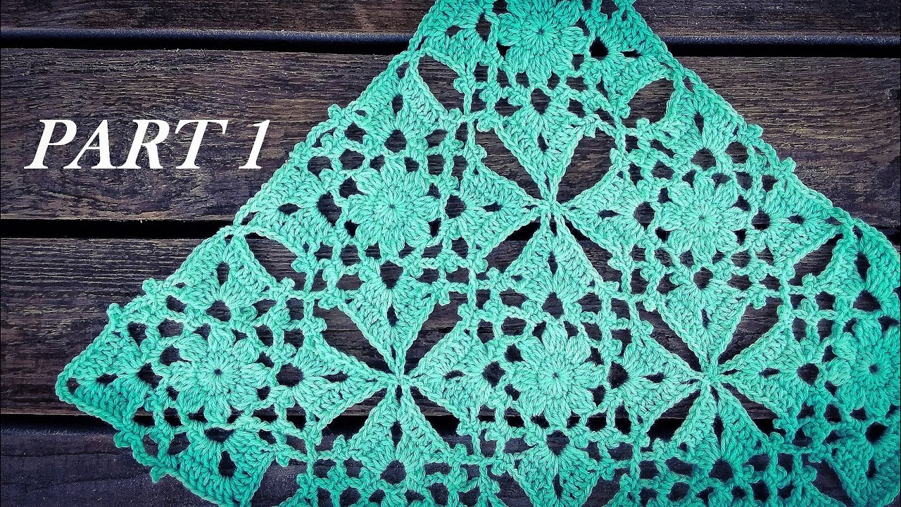 Easy Crochet Floral Square Motif Tutorial Part 1 of 2