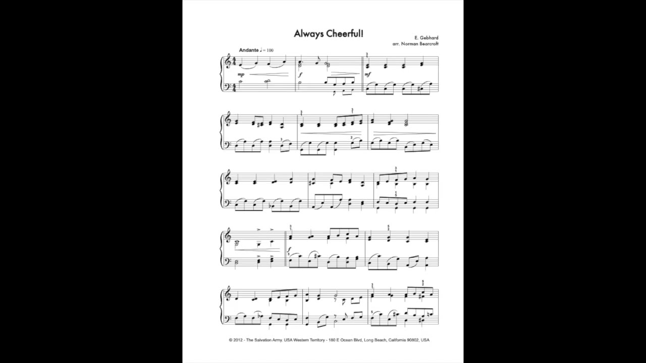 Always Cheerful - Sound Beginnings Piano Solo (SBP4005)