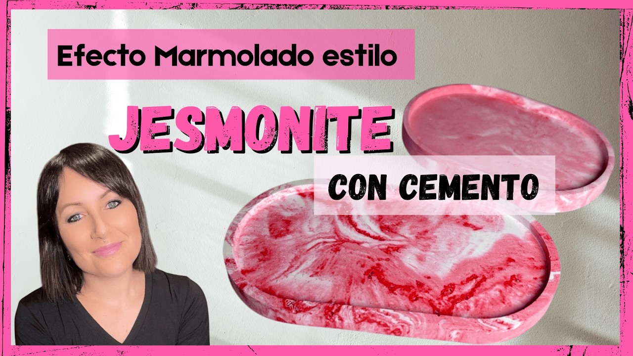 Эффект мрамора в стиле Jesmonite с белым цементом – поднос для свечей