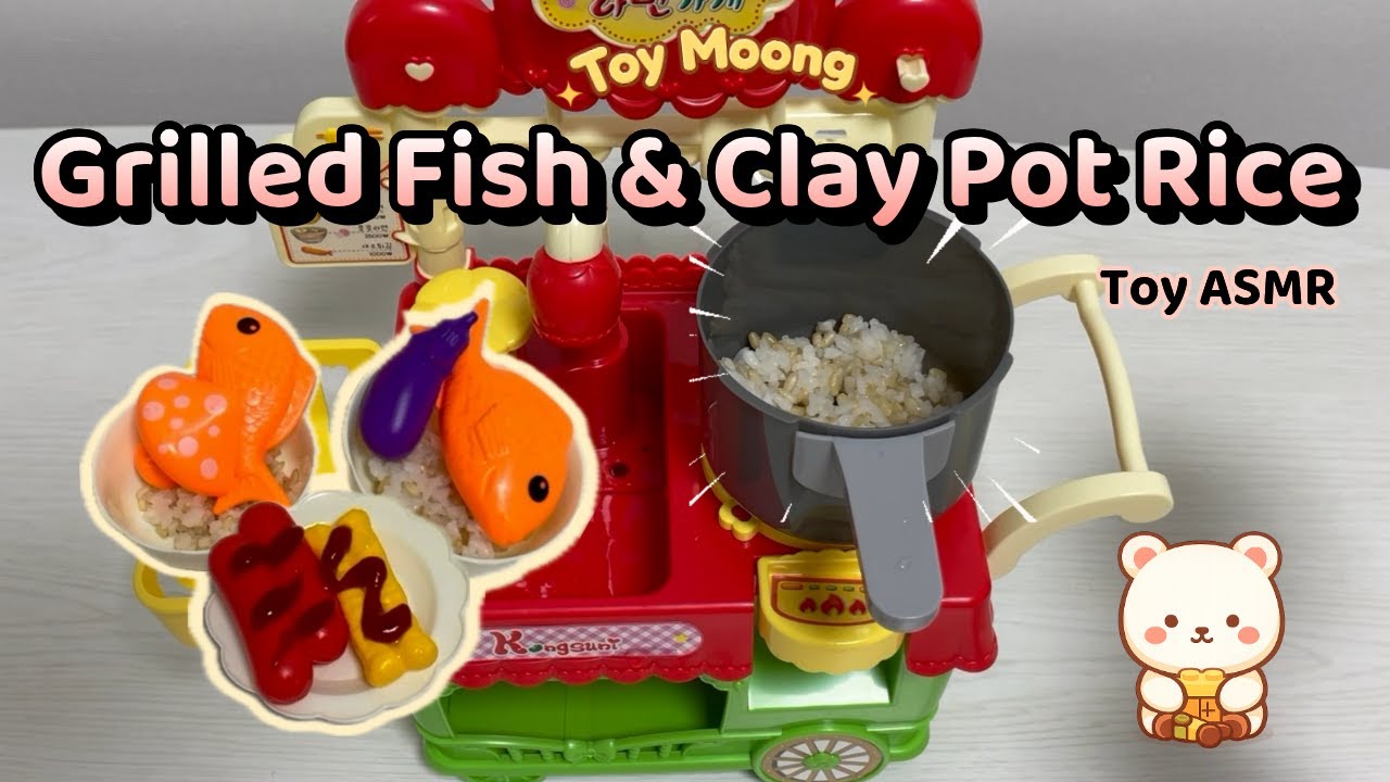[🍚Toy ASMR🍚] Toy Moong Wonderland Grilled Fish & Crispy Clay Pot Rice | Satisfying Cooking Sounds
