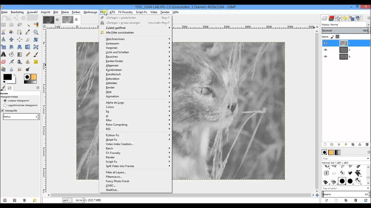Professionelles Schärfen und Farbsättigung unter GIMP 2.8