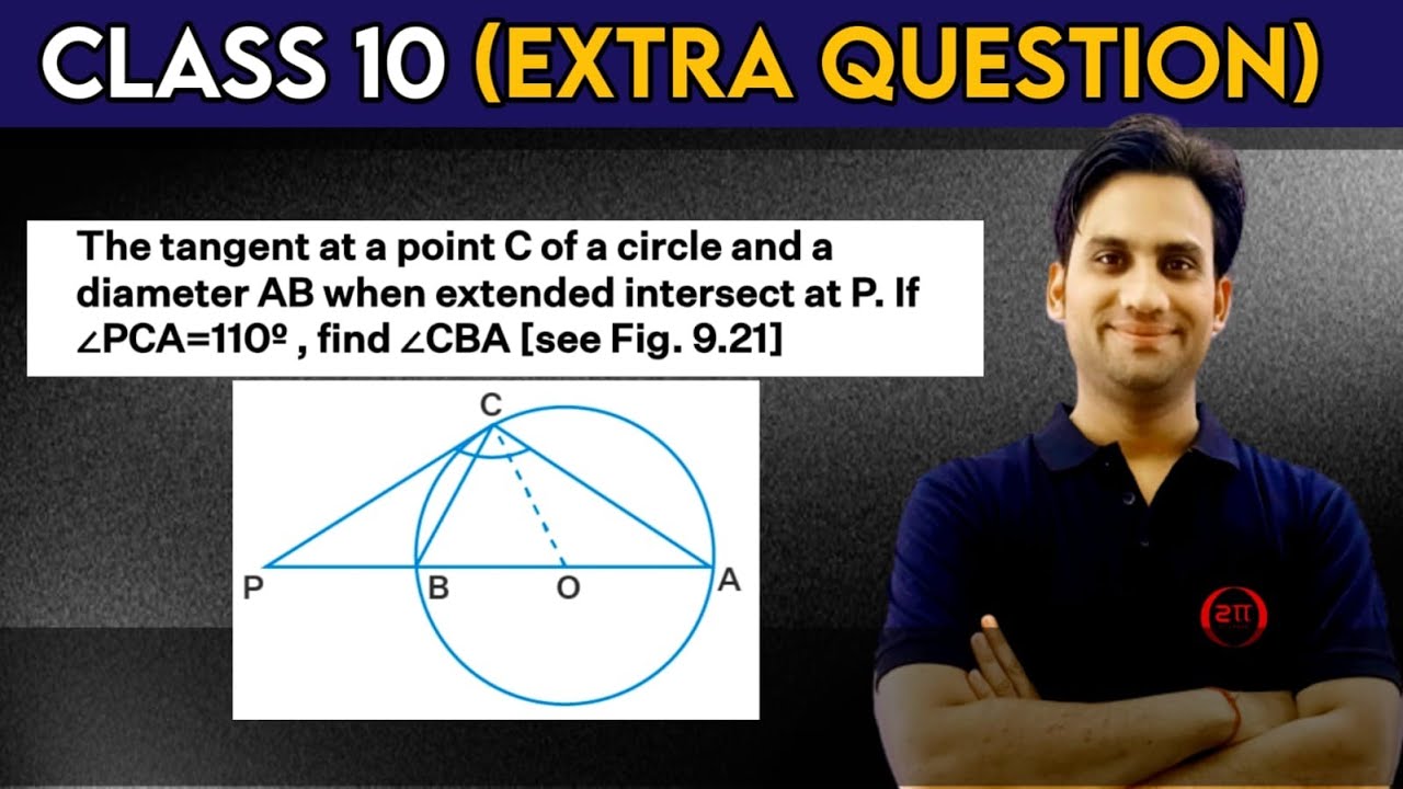 The tangent at a point C of a circle and a diameter AB when extended intersect at P. If ∠PCA = 110°