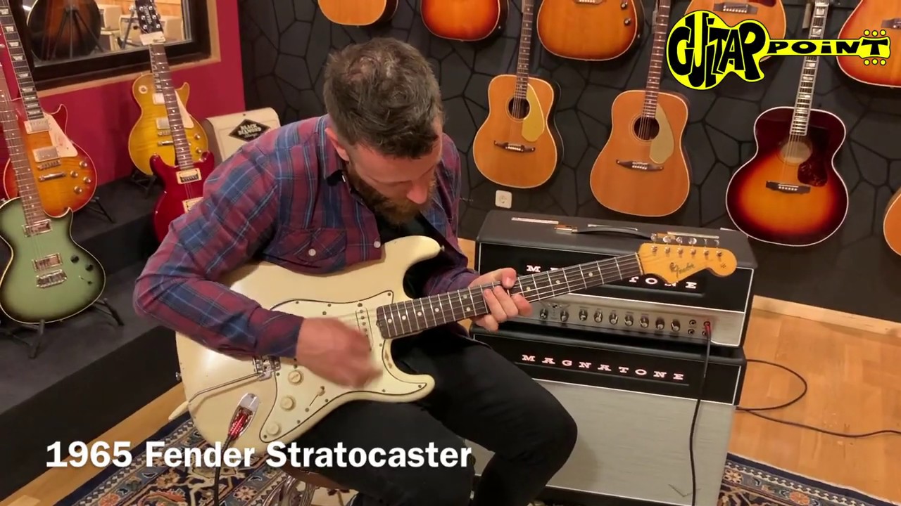 1965 Fender Stratocaster Olympic White (Refin) - GuitarPoint Vintage Guitars