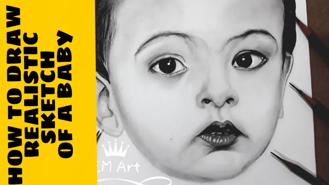 How To Draw Realistic  sketch of Baby |Realistic Sketch | Step by step Tutorial