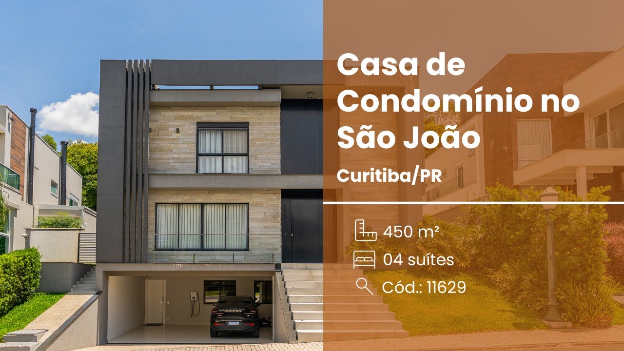 Casa em Condominio no Villa Del Bosco, 04 Suítes, 04 Vagas, Piscina, São João, Curitiba.