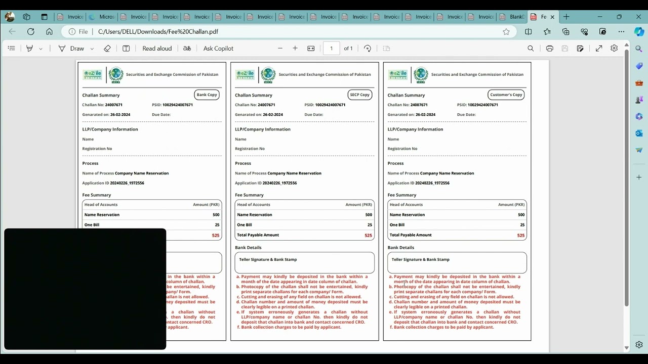 How to generate manual challan in Ezfile Portal - SECP 2024