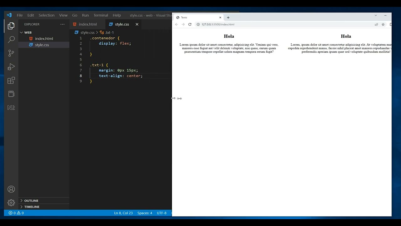 como PONER un TEXTO al LADO de OTRO en HTML 🍀