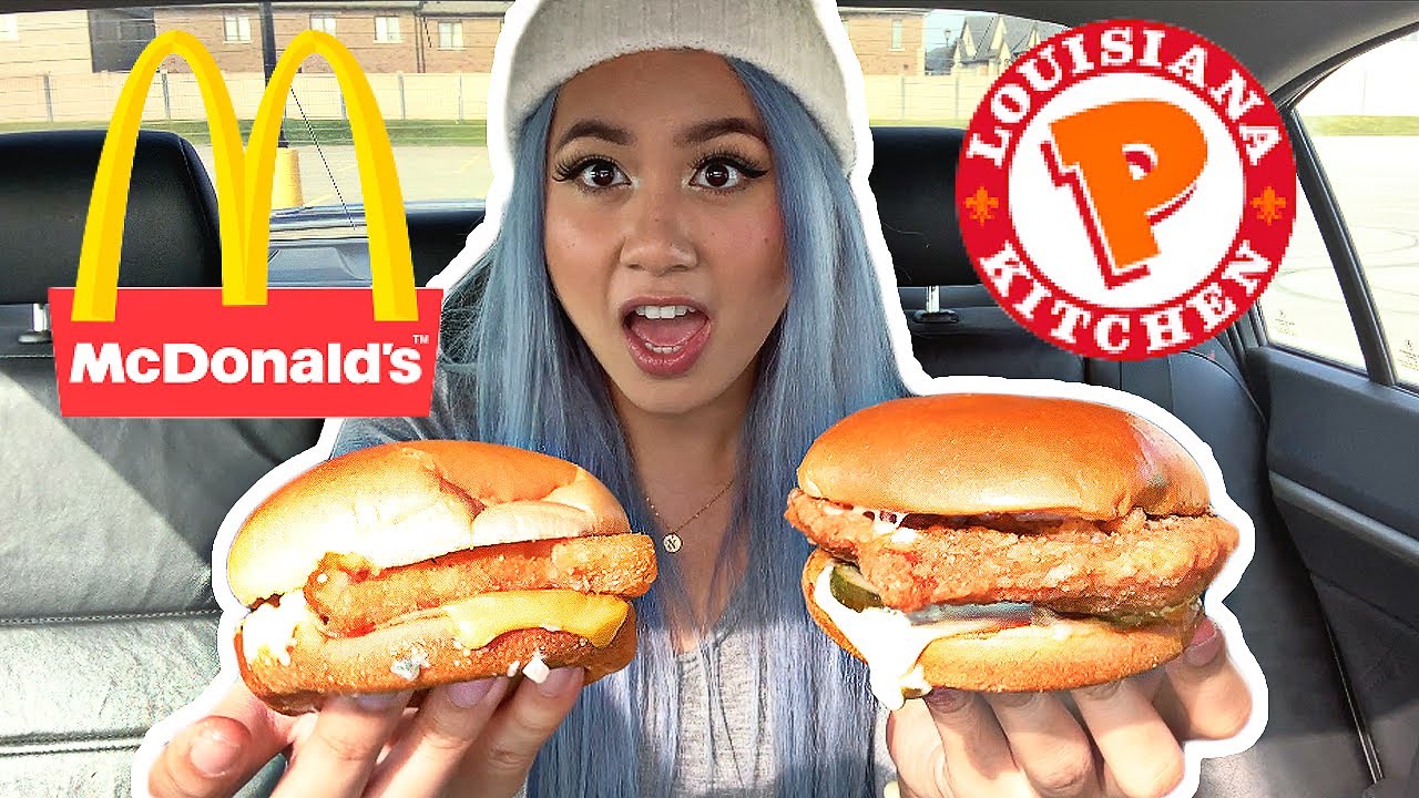 POPEYES VS MCDONALDS FRIED FISH SANDWICH! NEW CAJUN FLOUNDER SANDWICH REVIEW