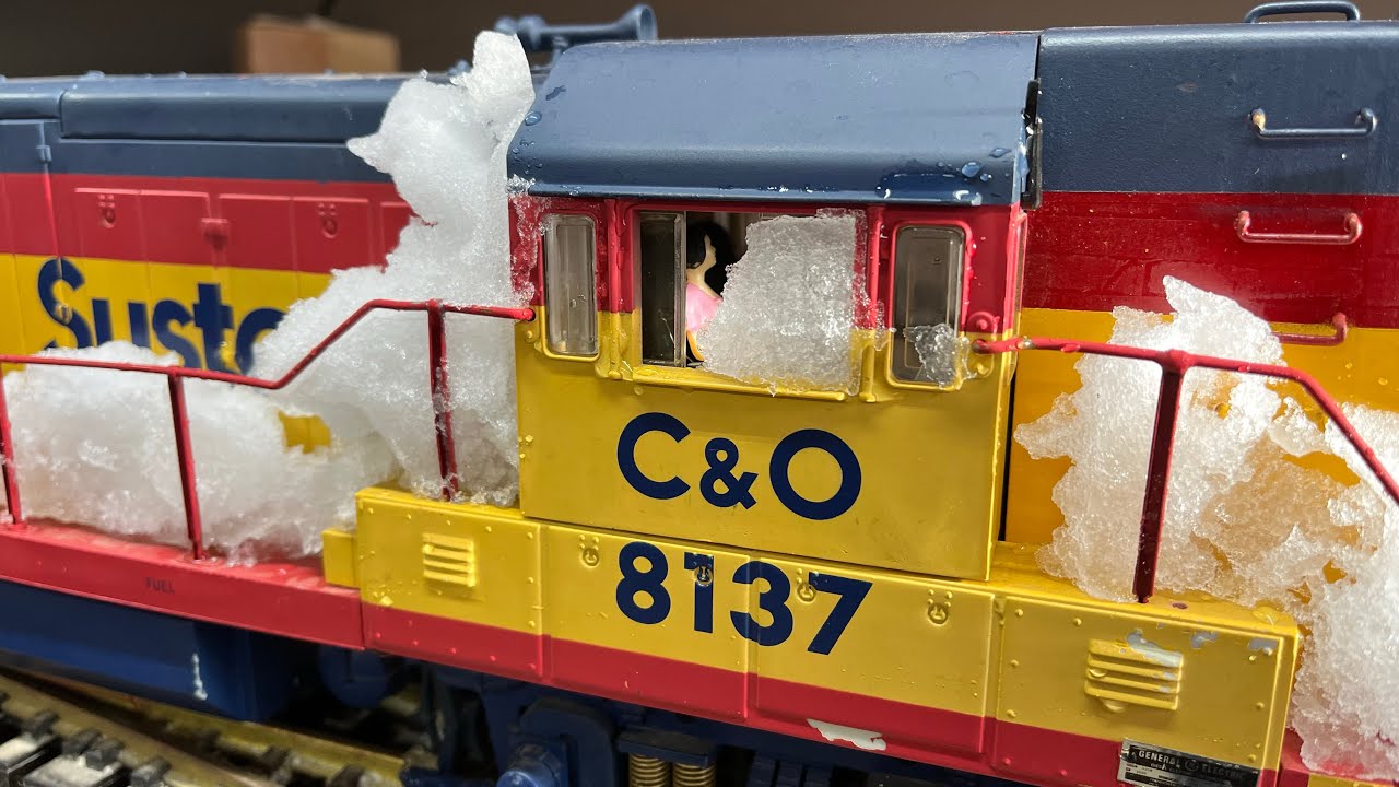 Three G Scale Diesels Successfully Plowing Snow on The entire Mainline 12/8/24