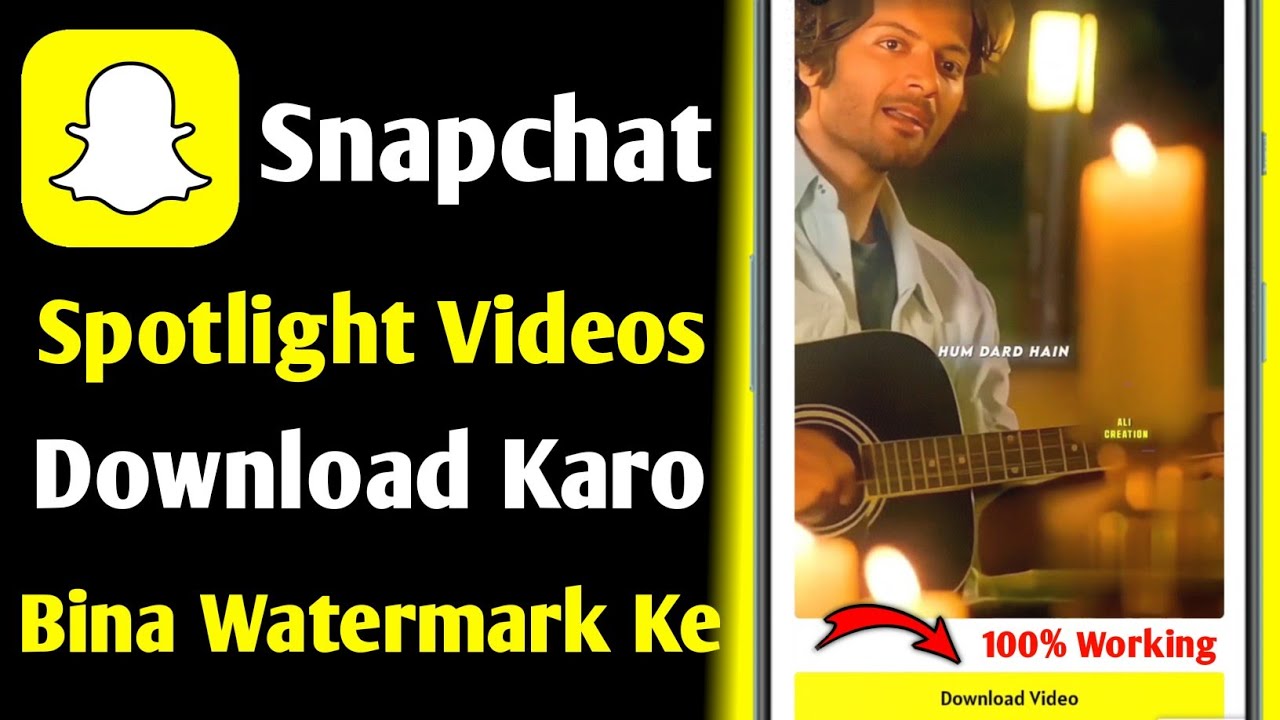 snapchat ki spotlight video kaise download kare without watermark | spotlight download without logo